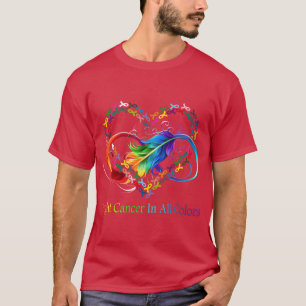 Fight Cancer In All Color Fight Cancer Feather Rib T-Shirt