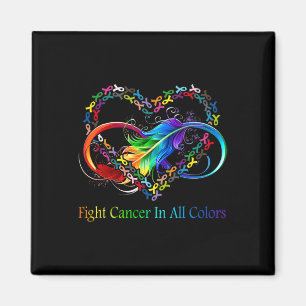 Fight Cancer In All Colour Fight Cancer Feather Ri Magnet