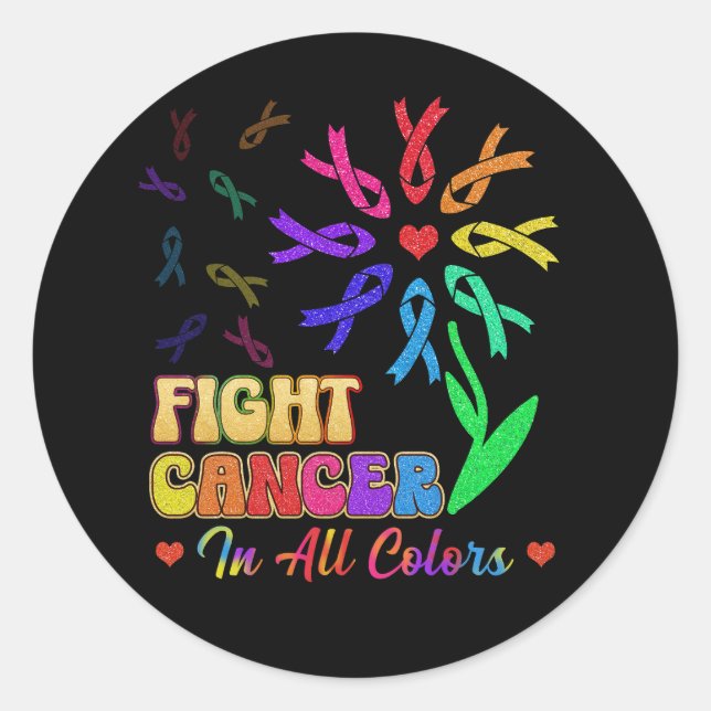 Fight Cancer In All Colour Struggling Survivor Sup Classic Round Sticker (Front)