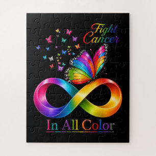 fight cancer in all colours rainbow butterfly jigsaw puzzle