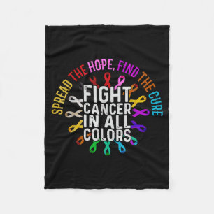Fight Cancer in and Every Colour - Ribbons Flower Fleece Blanket