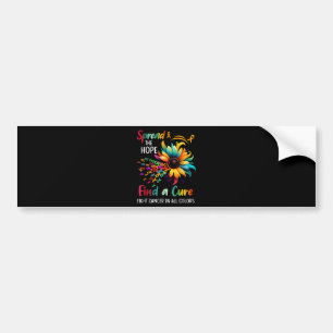 Fight Cancer in Spread-Hope Find A Cure Sunflower Bumper Sticker