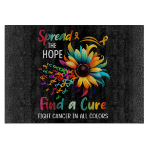 Fight Cancer in Spread-Hope Find A Cure Sunflower Cutting Board