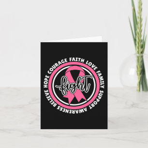 Fight Cancer Pink Ribbon Breast Cancer Warrior Sup Card