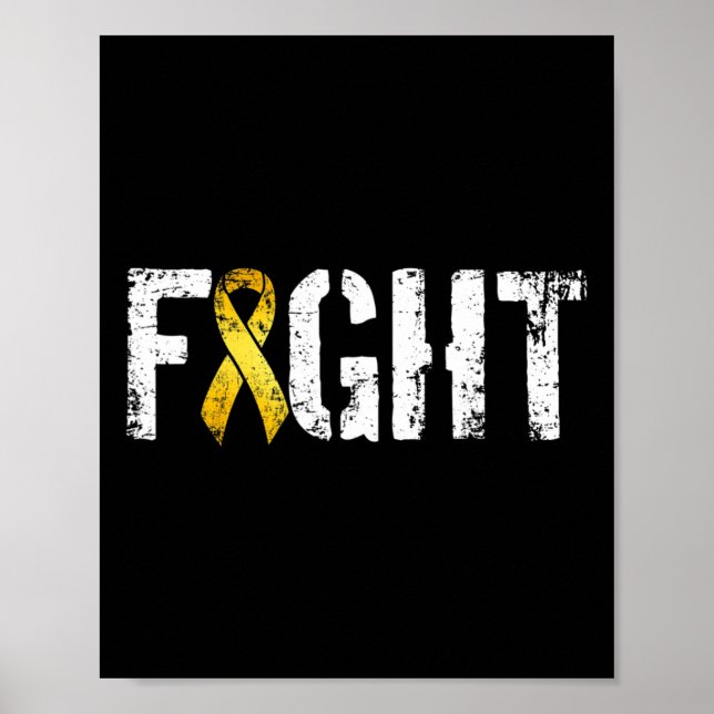 Fight Childhood Cancer Military Style Awareness Ri Poster (Front)