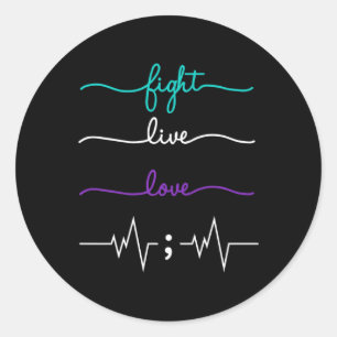 FIGHT CLASSIC ROUND STICKER