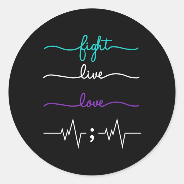 FIGHT CLASSIC ROUND STICKER (Front)