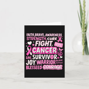 Fight Cure Breast Cancer Awareness Words Of Streng Card