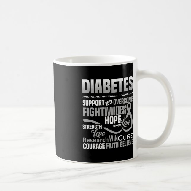Fight Diabetes Awareness Support Hope Believe  Coffee Mug (Right)