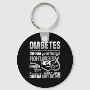 Fight Diabetes Awareness Support Hope Believe Key Ring