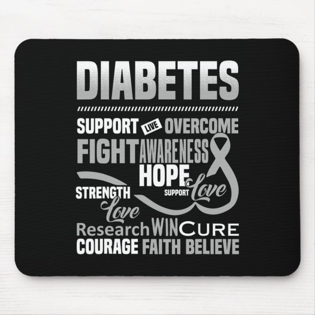 Fight Diabetes Awareness Support Hope Believe  Mouse Pad (Front)