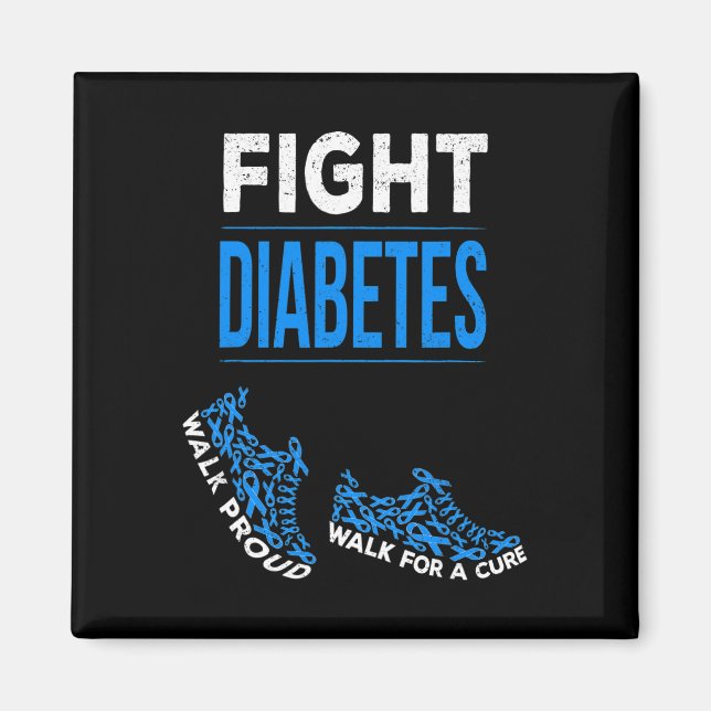 Fight Diabetes Walk for a Cure Awareness Ribbon T1 Magnet (Front)