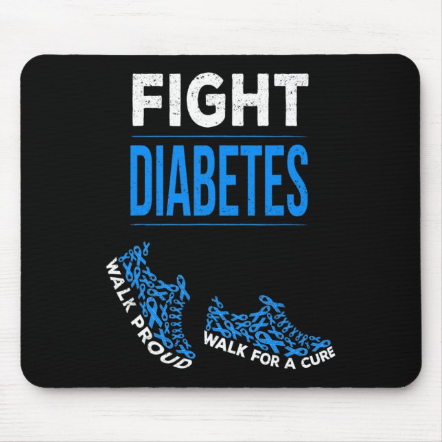 Fight Diabetes Walk for a Cure Awareness Ribbon T1 Mouse Pad (Front)
