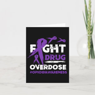 Fight Drug Overdose Pruple Ribbon Opioid Overdose  Card
