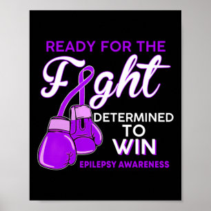 Fight Epilepsy Awareness Purple Butterfly  Poster