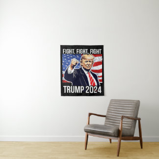 Fight Fight Fight Donald Trump 2024 American Flag Tapestry