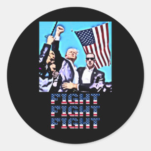 Fight Fight Fight Rally Fist Pump  Classic Round Sticker