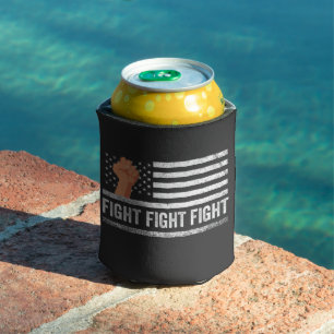 Fight Fight Fight Trump American Flag Patriotic Can Cooler