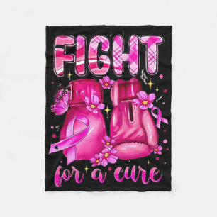 Fight For A Cure Pink Boxing Gloves Breast Cancer Fleece Blanket
