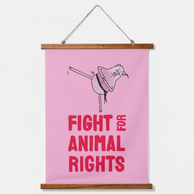 Fight for Animal Rights Hanging Tapestry (Front)
