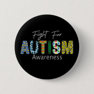 Fight For Autism Awareness Colourful Design 6 Cm Round Badge
