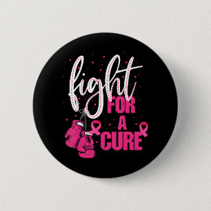 Fight For The Cure Breast Cancer Boxing Warrior 6 Cm Round Badge