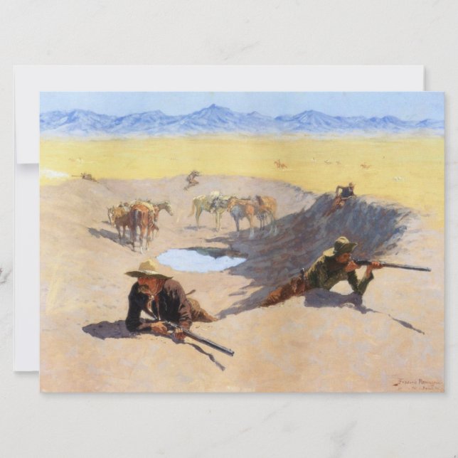 Fight for the Water Hole (by Frederic Remington) Card (Front)