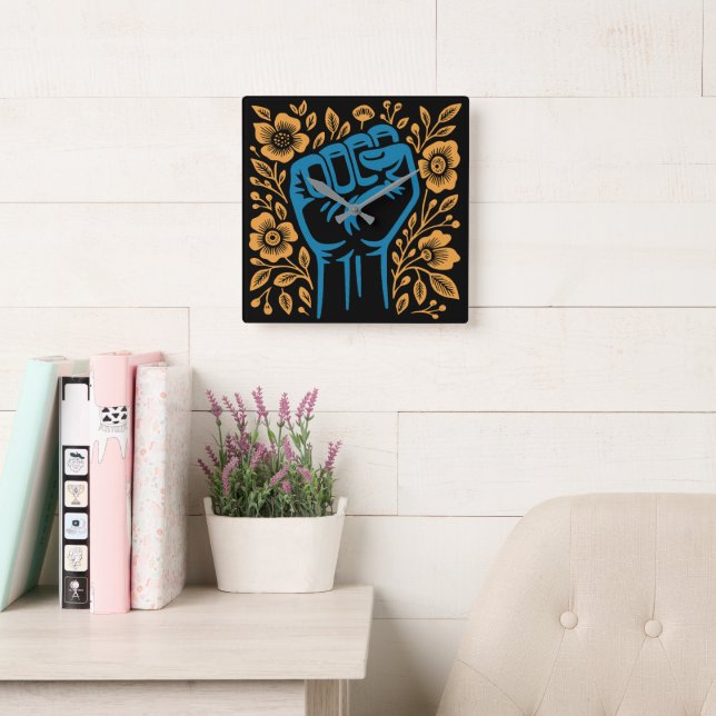 Fight For Those Without Your Privilege Square Wall Clock (Reading Room)