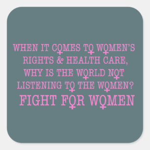 Fight for Women Square Sticker
