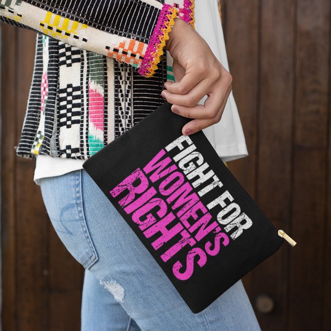 Fight for Women's Rights Bold Feminist Accessory Pouch (Creator Uploaded)