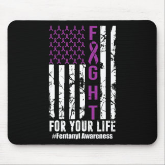 Fight For Your Life Overdose Awareness Purple Ribb Mouse Pad