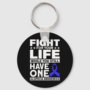 Fight For Your Life Support Alopecia Awareness Rib Key Ring