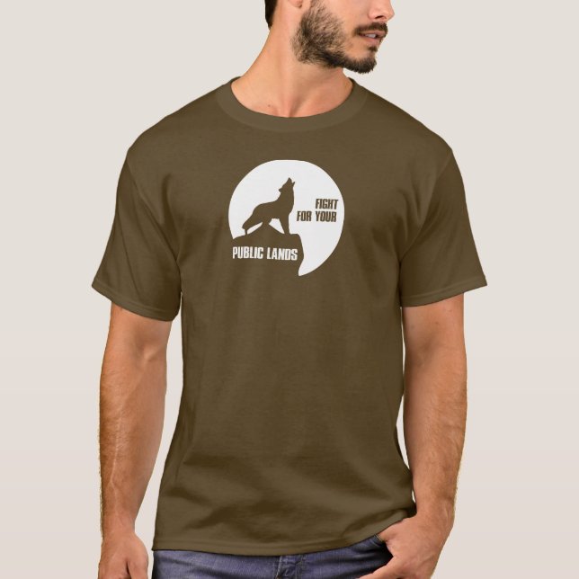 Fight For Your Public Lands Wolf T-Shirt (Front)