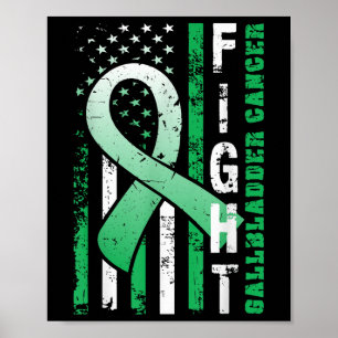 Fight Gallbladder Cancer - Awareness T Shirt With  Poster