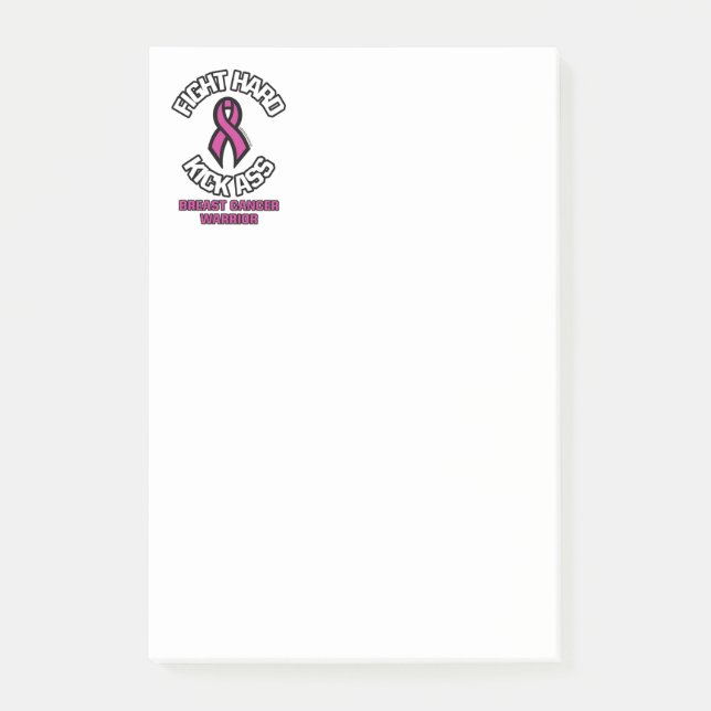 Fight Hard...Breast Cancer Post-it Notes (Front)