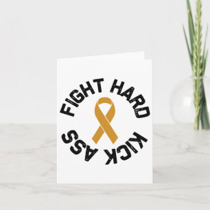 Fight Hard Kick Childhood Cancer Awareness Card
