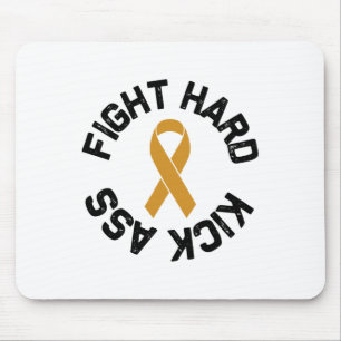 Fight Hard Kick Childhood Cancer Awareness Mouse Pad