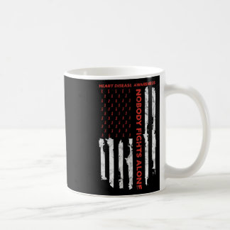 Fight Heart Disease Awareness Month American Flag Coffee Mug