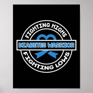 Fight High Support Type 1 Diabetes Warrior Awarene Poster