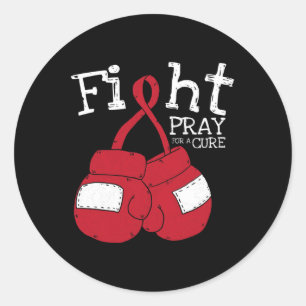 Fight HIV Aids Brain Aneurysm Stroke Cool Awarenes Classic Round Sticker