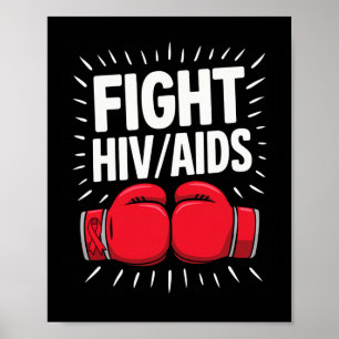 Fight Hivaid Awareness Red Boxing Gloves 1  Poster