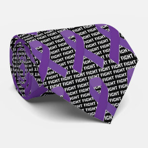 Fight Hodgkins Lymphoma Cancer Violet Ribbon Tie