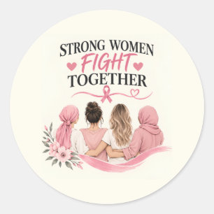 Fight Hope Heal Breast Cancer Awareness Classic Round Sticker
