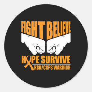 Fight Hope Survive Rsdcrps Warrior Classic Round Sticker