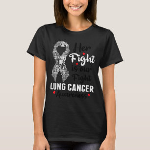 Fight Is Fight Lung Cancer Awareness White Ribbon T-Shirt