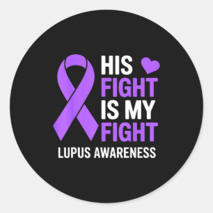 Fight is fight lupus awareness purple ribbon classic round sticker