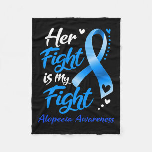 Fight Is My Fight Alopecia Awareness Ribbon  Fleece Blanket