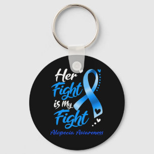 Fight Is My Fight Alopecia Awareness Ribbon Key Ring