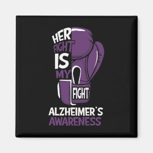 Fight Is My Fight Alzheimerheimer's Awareness Boxi Magnet