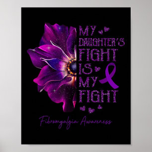 Fight Is My Fight Anemone Fibromyalgia Awareness Poster